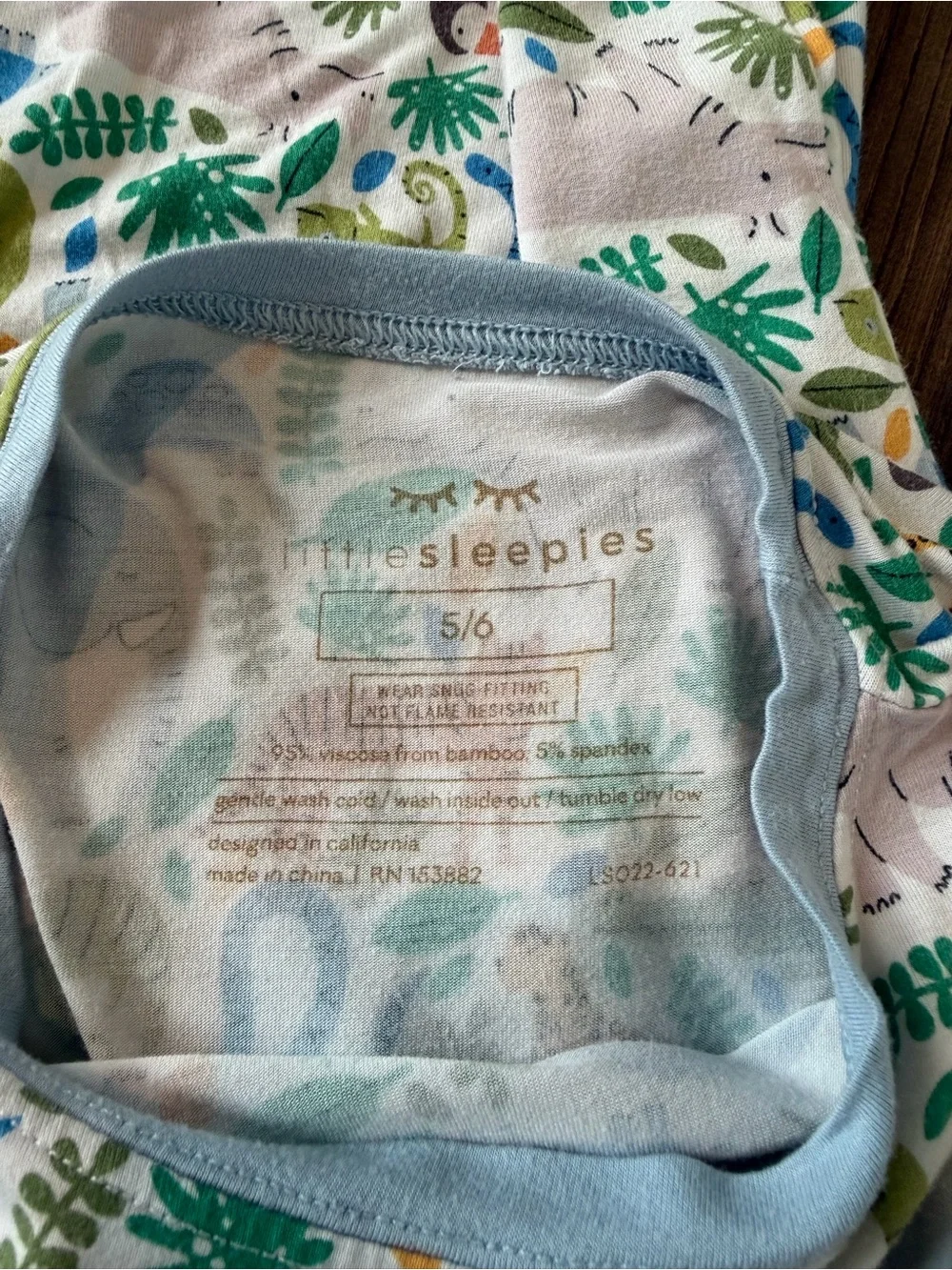 Little Sleepies Safari Pajama Top Size 5-6